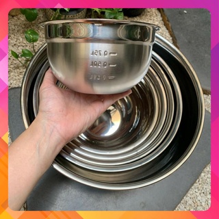 Thố inox đánh trứng /trộn bột 304 có vạch đo lường