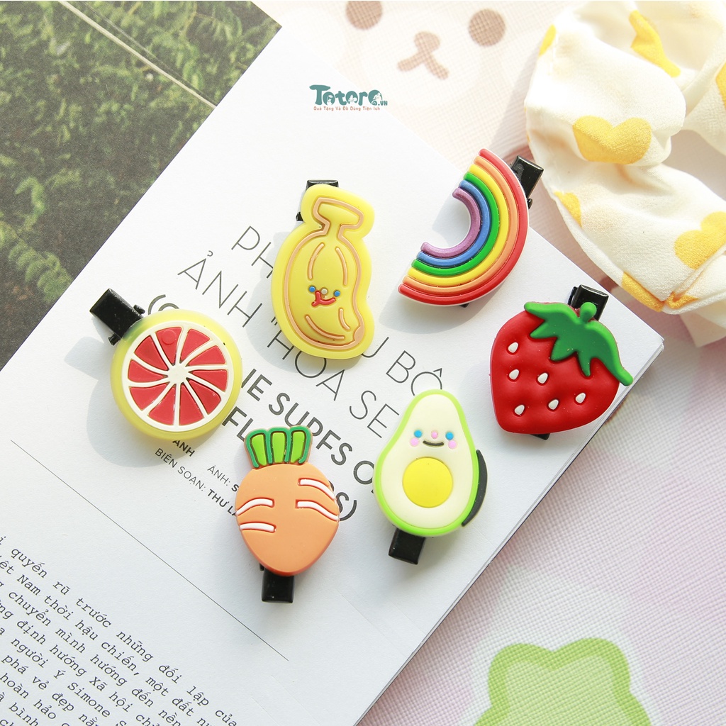 Kẹp tóc nhiều hình dễ thương trái cây và muông thú - 5k/chiếc
