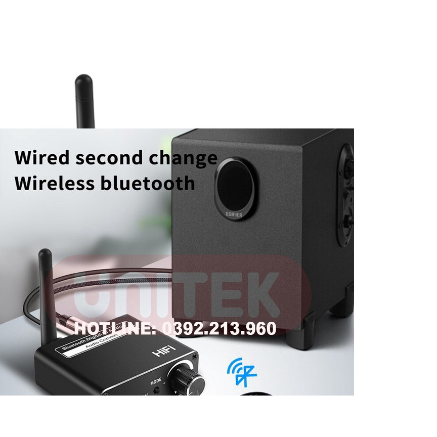 Bộ Chuyển Đổi Âm Thanh  D18, DAC HIFI Bluetooth - Bộ Chuyển Đổi Âm Thanh có (Hỗ Trợ Cổng Optical)