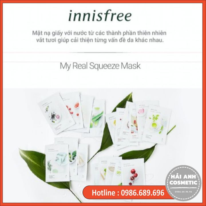 Mặt Nạ Giấy Nuôi Dưỡng & Phục Hồi Da Từ Nhân Sâm Hàn Quốc Innisfree Dưỡng Trắng, Cấp Ẩm, Thải Độc