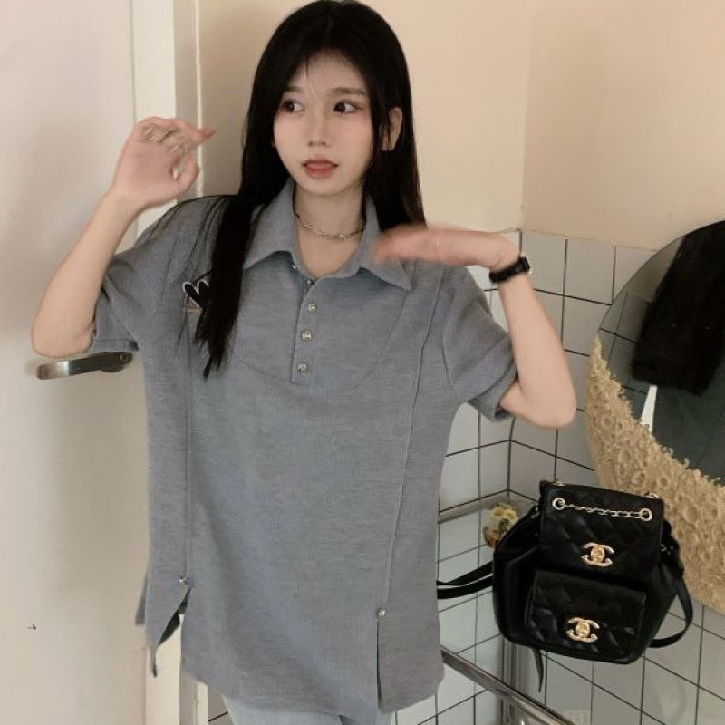 Áo Thun polo Tay Ngắn Dáng Rộng Thời Trang Mùa Hè Dễ Phối Đồ Dành Cho Nữ
