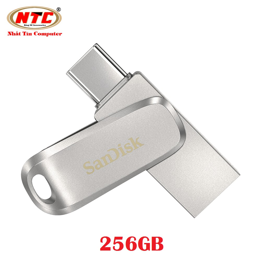 USB OTG Sandisk Ultra Dual Drive Luxe USB Type-C 3.1 256GB 150MB/s (Bạc) - Vỏ kim loại