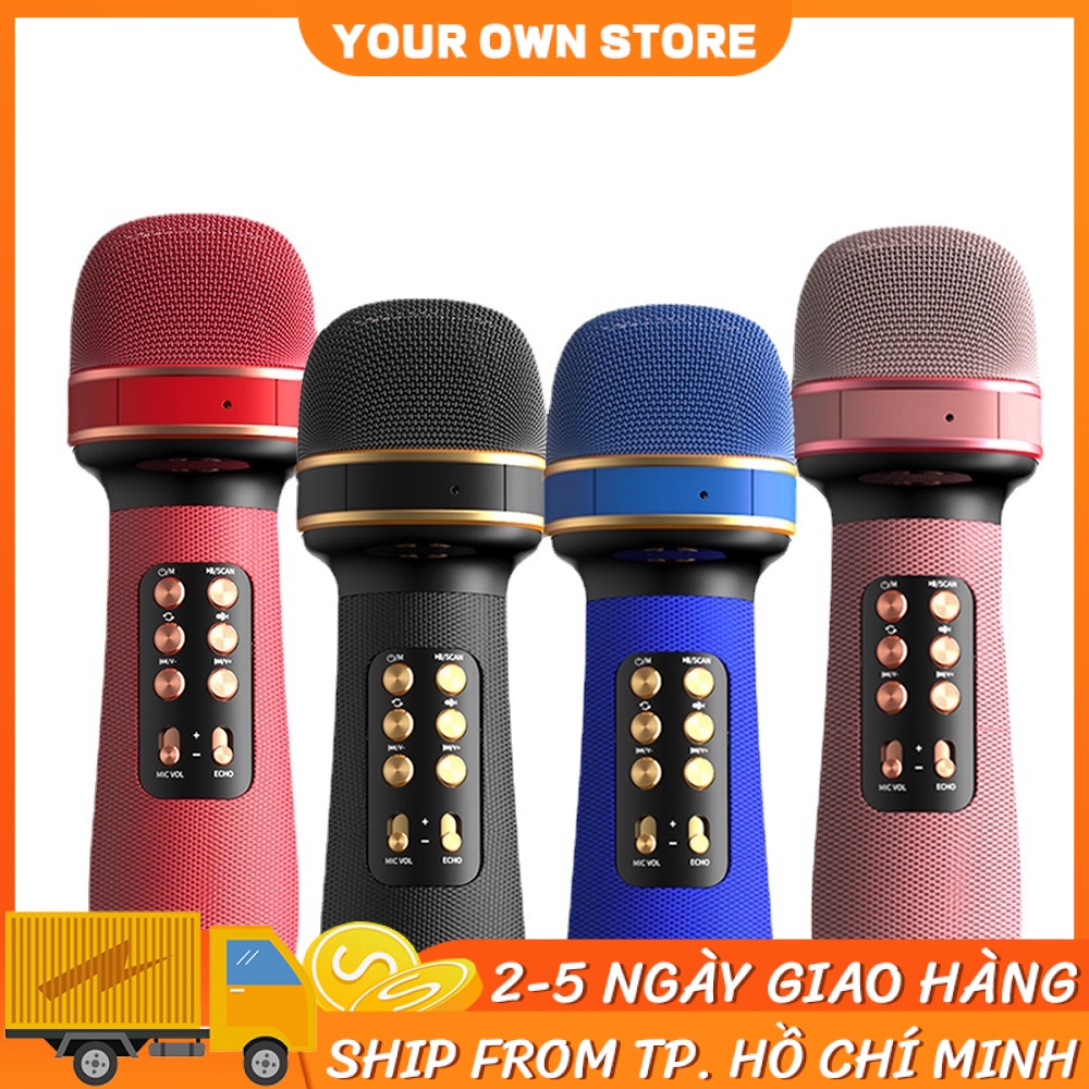 Micrô cầm tay Bluetooth Karaoke không dây Loa mới Bộ ngưng tụ Mic hát cho ​Mic Mic hát Karaoke Kiêm Loa Bluetooth