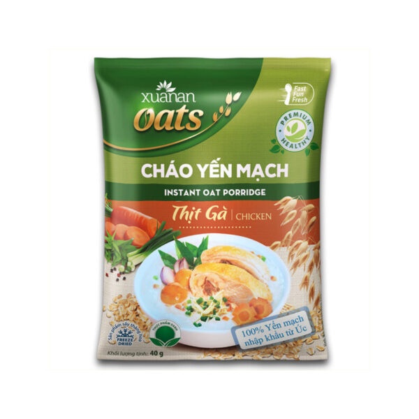 Combo 10 Gói - Cháo Ăn Liền Yến Mạch- Thịt Gà Xuân An 40g.