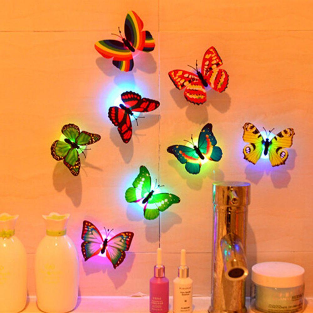 Sticker Dán Tường Họa Tiết 3D Hình Con Bướm Dùng Trong Trang Trí Phòng Ngủ