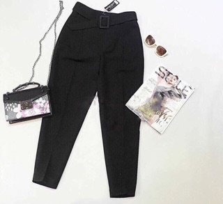 Quần baggy vải kèm đai