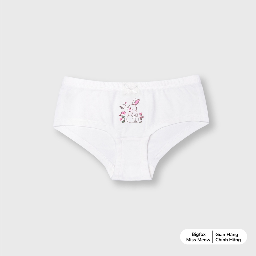 Set quần chip tam giác bé gái Bigfox - Miss Meow chất cotton cao cấp cho bé gái 10-36kg, size đại in thỏ xinh xắn