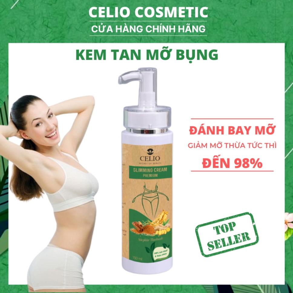 Kem Giảm Mỡ Bụng Giảm Cân Cấp Tốc CHÍNH HÃNG CELIO Chiết Xuất Quế Gừng Tan Mỡ Bụng Chân Tay Đùi 150ml