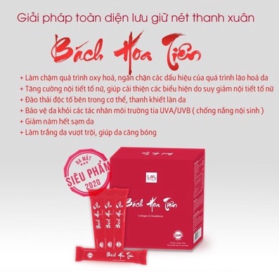 BÁCH HOA TIÊN Las Beauty Cốm uống đẹp da Cam kết 100% Chính hãng