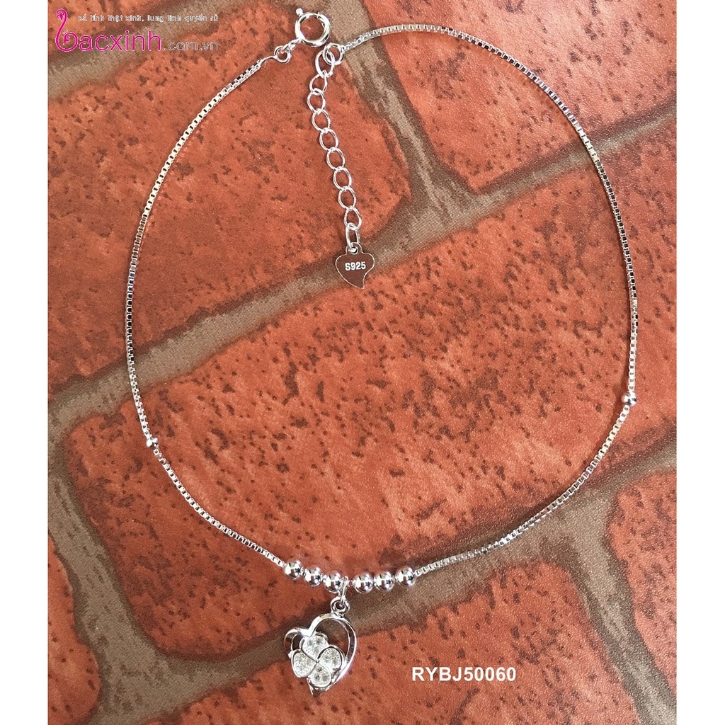 Lắc chân bạc Ý 925 Bạc Xinh Huệ Ngân - Cỏ bốn lá và Tim xinh RYBJ50060 | BigBuy360 - bigbuy360.vn