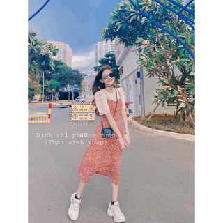 Sét Yếm Hoa Nhí Đỏ MAICHI246