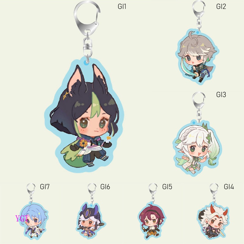 Ygt Móc Khóa Họa Tiết Hoạt Hình Anime Genshin Va Chạm Gorou Tartaglia Hu Tao Arataki Itto Scaramouche