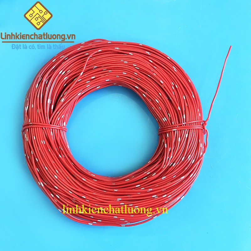 Nguyên cuộn dây điện đơn 0.3mm nhiều lõi đồng vỏ chống cháy màu đỏ (100m)