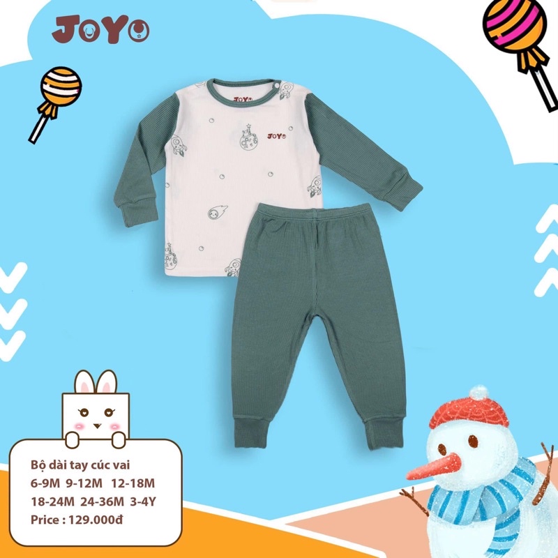 Bộ cotton tăm cài vai hoạ tiết phối màu xinh cho bé trai bé gái