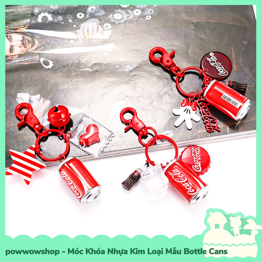 [Sẵn VN - Hỏa Tốc] Móc Khóa Nhựa Kim Loại Nhẹ Mẫu Bottle Cans Đơn Giản
