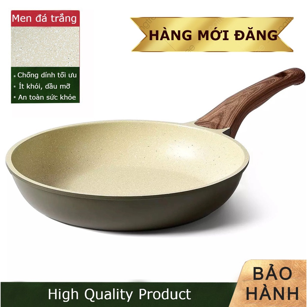 Chảo Đá Bếp Từ Chống Dính Màu Xanh Rêu Matte Phong Cách JAPAN Hàng Dày, Chất Lượng Loại 1 Bảo Hành 2 Năm