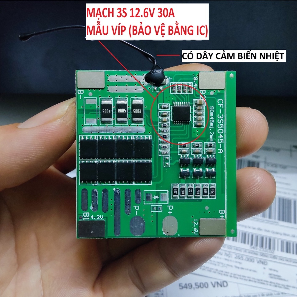 Mạch 3S 12.6V Xả cao 30A chính hãng CF. Mạch BMS bảo vệ pin sắt Lithium Li-on 18650, Lipo 3.7V