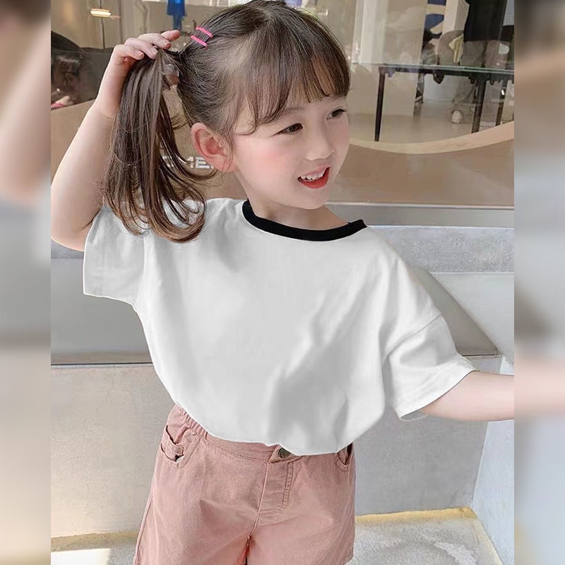 Áo Thun Cotton Tay Lỡ Mẫu Mới Thời Trang Mùa Hè Cho Bé Gái 2022