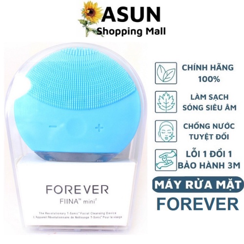 {tặng cáp sạc} Máy Rửa Mặt Mini Forever - Chất Liệu Silicon, Rung Tạo Bọt, Massage Thư Giãn Da Mặt