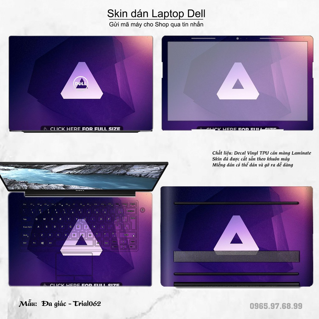 Skin dán Laptop Dell in hình Đa giác nhiều mẫu 11 (inbox mã máy cho Shop)