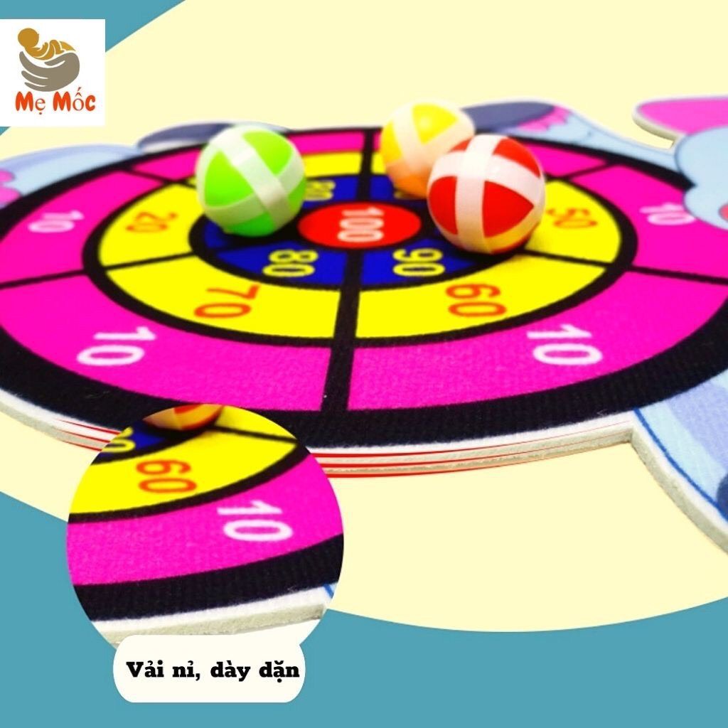 Bảng ném phi tiêu bóng gai dính tính điểm hình con vật tặng 3 bóng - Đồ chơi giải trí vận động giáo dục thông minh