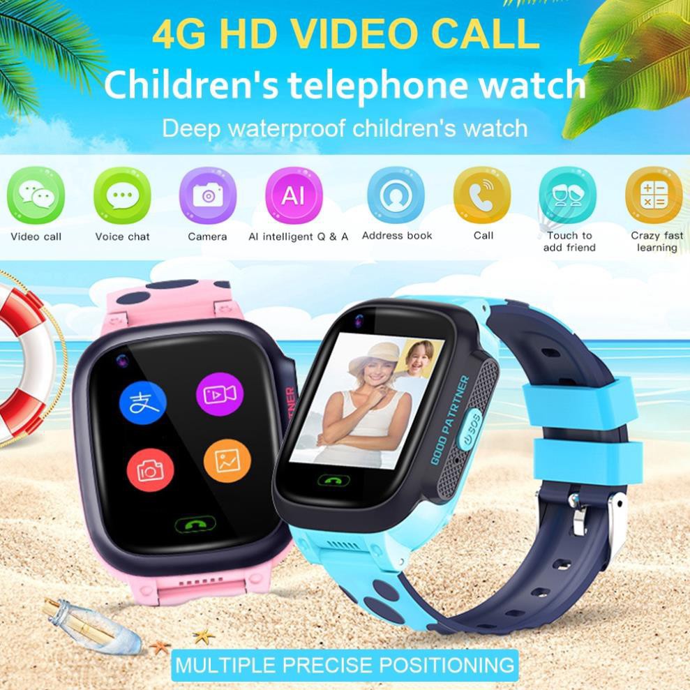 $ [Mã ELMS4 giảm 7% đơn 500K] Đồng hồ đeo tay thông minh Y95 có gọi video kết nối mạng 4G wifi và định vị GPS cho bé $