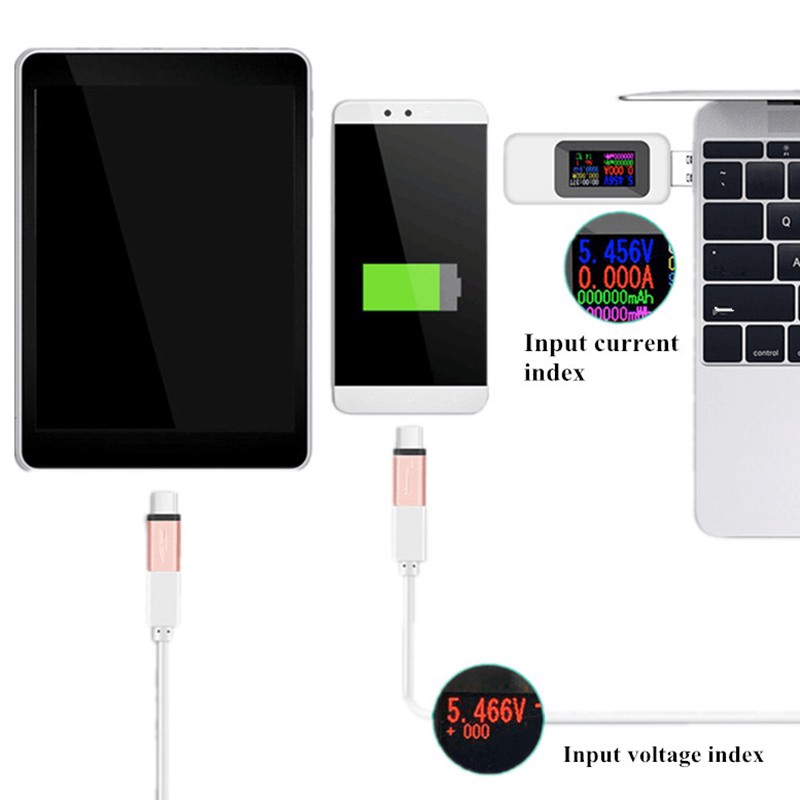 Màn hình màu 10 trong 1 Máy kiểm tra USB 0-5A Điện áp DC 4-30V Bộ sạc USB Máy đo điện Máy đo điện di động Máy dò pin