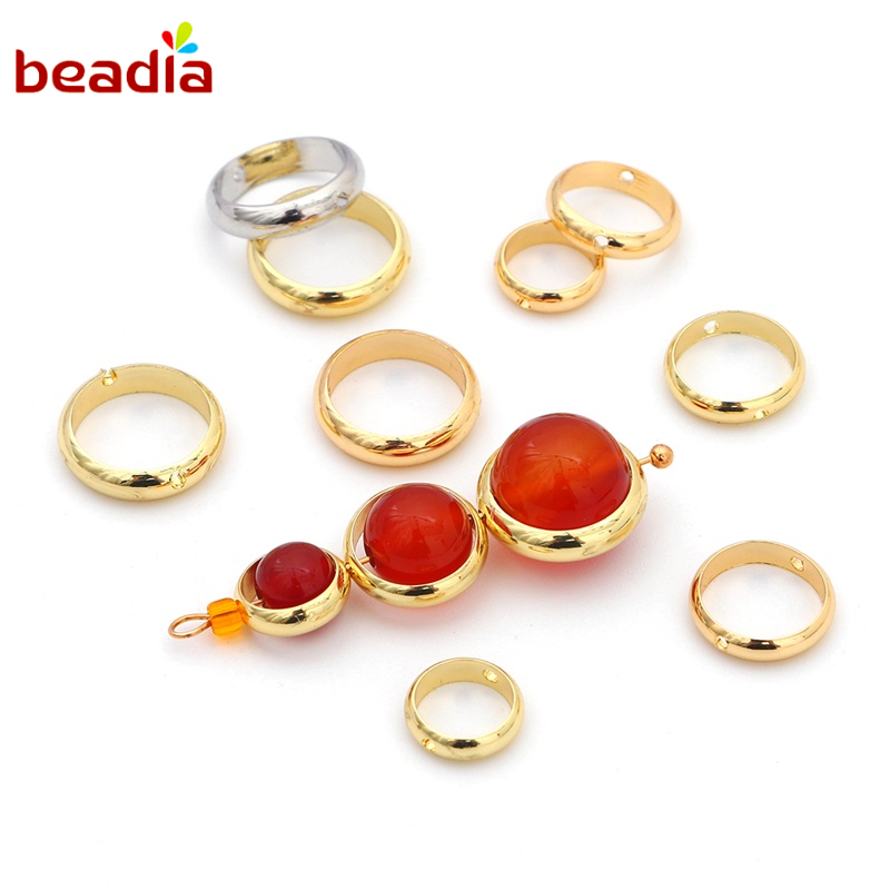 Phụ kiện vòng BEADIA hình tròn bằng đồng mạ điện dành cho làm đồ trang sức DIY