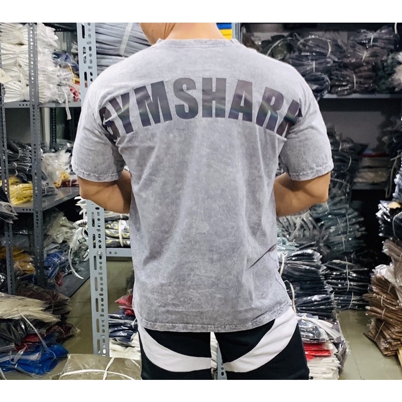 [sale sốc] áo OVERSIZE Woash,áo GYMSHARK OVERSIZE logo phản quang cực chất!