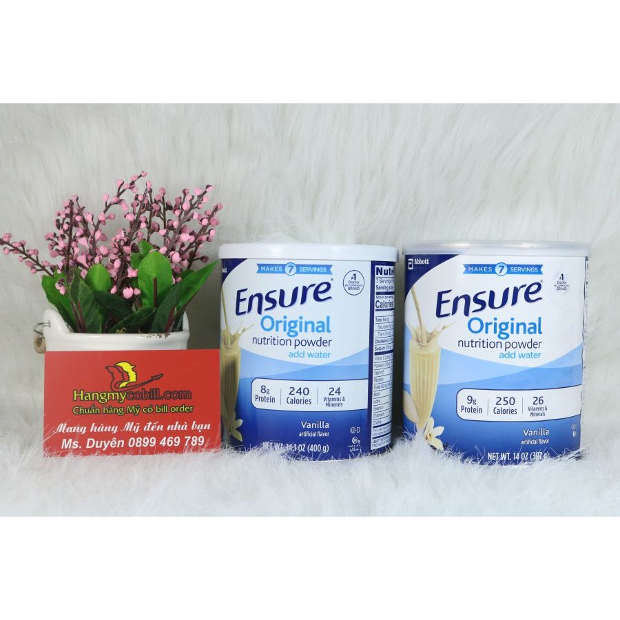 ( có bill nhập)Sữa bột Ensure Original Nutrition Powder 398g Mỹ