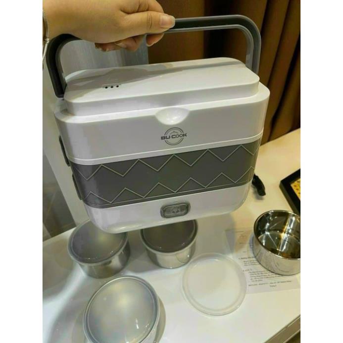 (giá sỉ=lẻ) HỘP CƠM CẮM ĐIỆN BUCOOK 2 TẦNG 4 NGĂN SIÊU TIỆN DỤNG