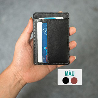 Card holder da bò V129, ví đựng thẻ name card da thật, ví mini nam nhỏ gọn, tiện lợi, fullbox, da thật, bảo hành 12tháng