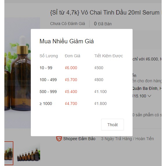 {SỈ từ 3,6k} Vỏ Chai Tinh Dầu 20ml Serum Nắp Bóp Nhôm Vàng