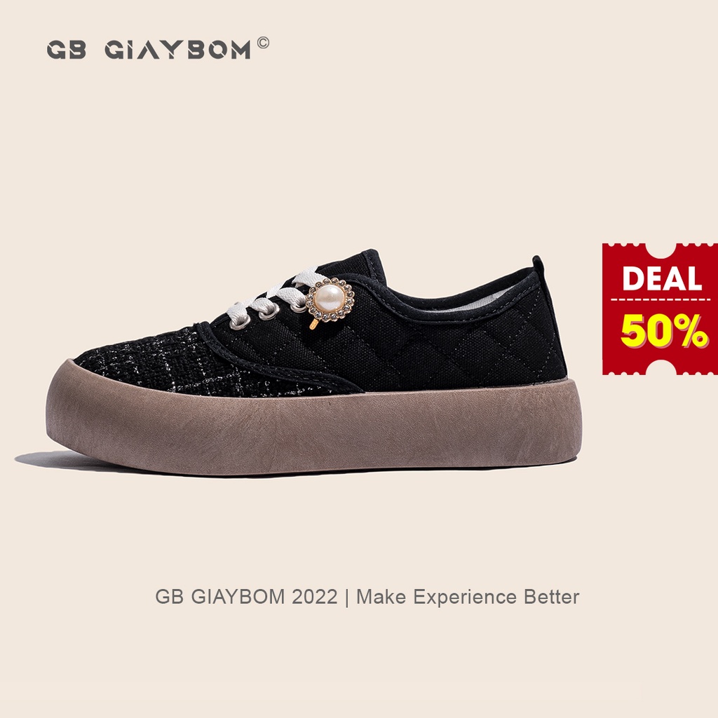 Giày Sneaker Nữ Da Mềm Kèm Sticker Xinh Xắn giayBOM B1614