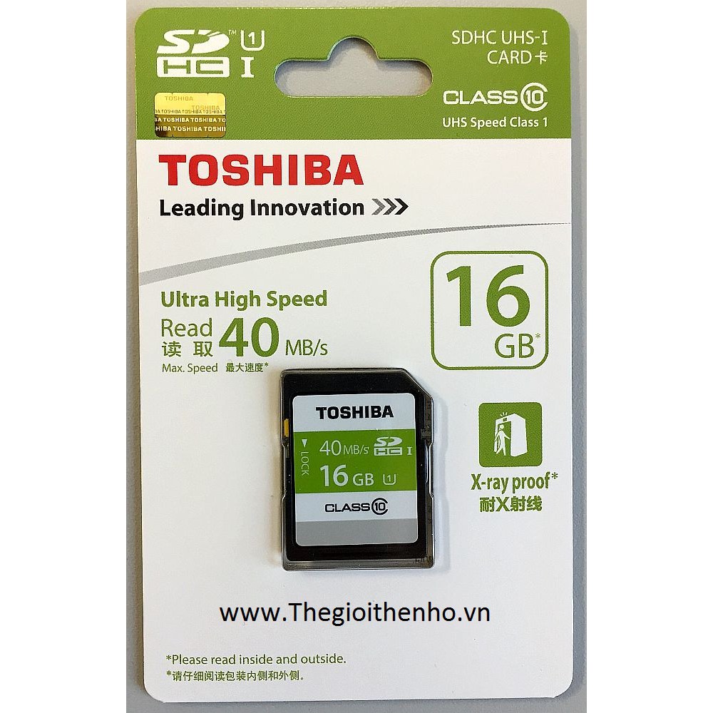 Thẻ nhớ lớn SD Toshiba 16G Class 10 Chính Hãng