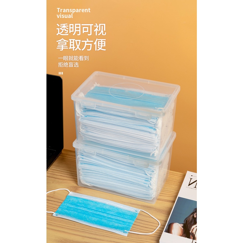 Hộp TAILI bằng nhựa trong suốt có nắp đậy đựng khẩu trang dùng một lần tiện lợi
