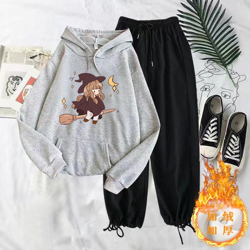 Set 16 áo Hoodie Dày + Quần Dài Thời Trang Thu đông Cho Nữ 13 14 15 Tuổi