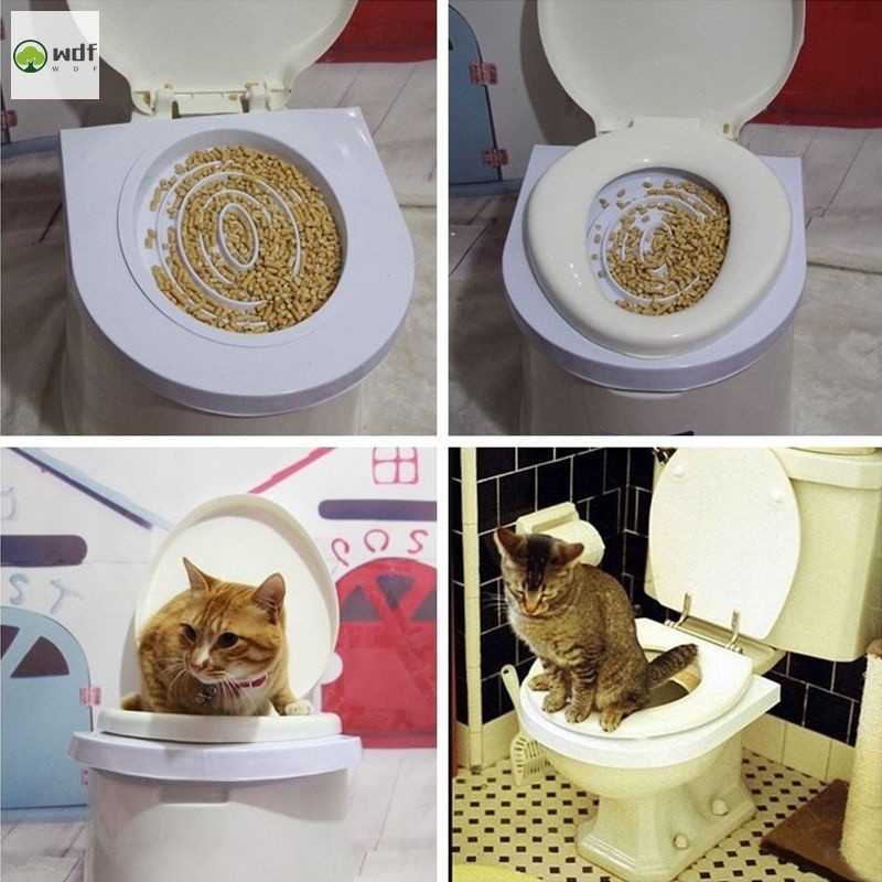 Khay tập đi vệ sinh đựng chất thải sử dụng trên toilet dành cho mèo cưng