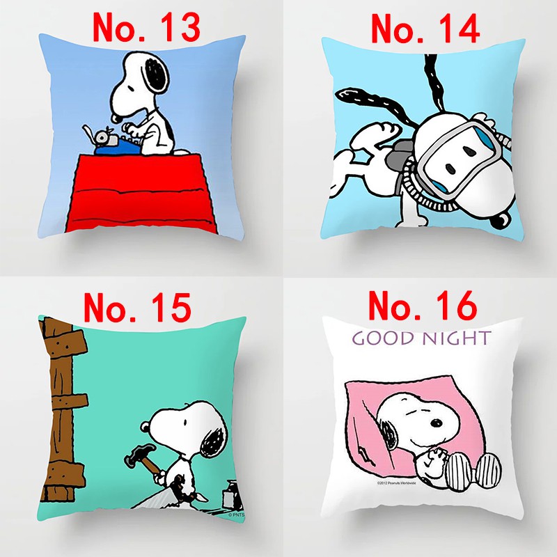 Vỏ Gối Vuông In Hình Chú Chó snoopy Dễ Thương Trang Trí Nội Thất Ốp