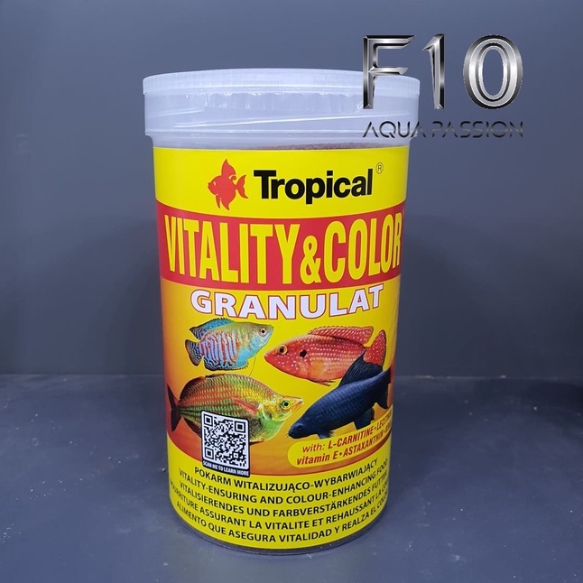 Thức Ăn Cá -Tropical Vitality &amp; Color Granulat 50G- Cám siêu kích màu cá Cầu vồng, thần tiên, Ali, Hải hồ