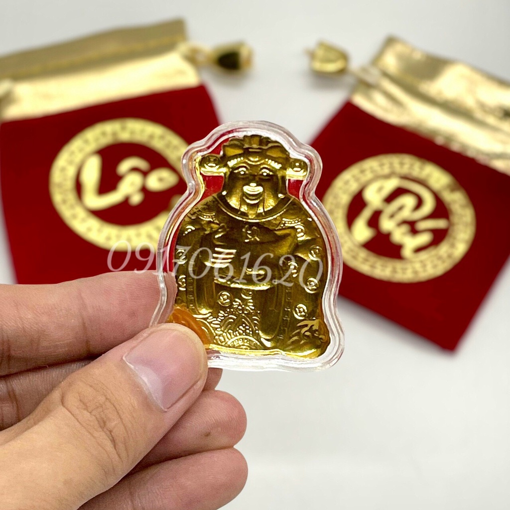 Thỏi Ông Thần Tài Mạ Vàng Tặng Kèm Túi Gấm Phúc - Lộc. Thần Tài Khai Lộc Phong Thủy May Mắn- Vía Ngày Thần Tài