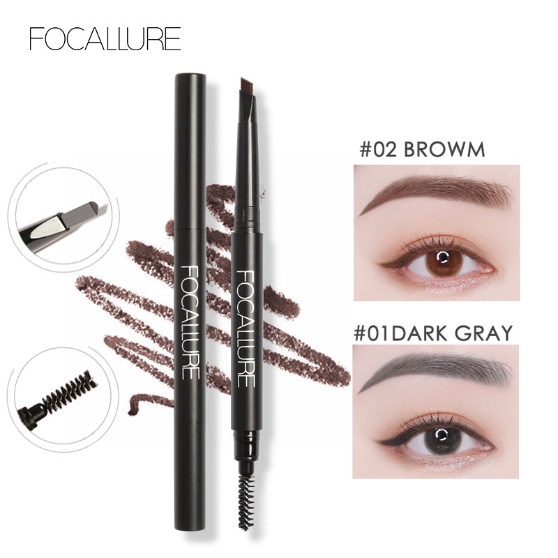 Bút kẻ lông mày FOCALLURE lâu trôi chống thấm nước với 3 màu lựa chọn