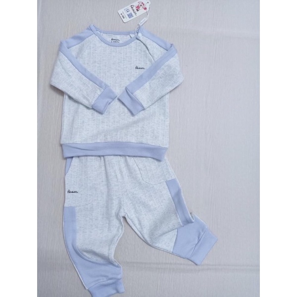 Bộ quần áo Avaler cotton nỉ nhung dài tay cài vai đủ size