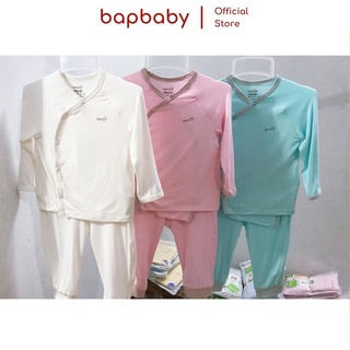 Bộ Sơ Sinh Dài Tay Cài Chéo BONS99 Bamboo Quần Áo Sơ Sinh Cho Bé 0 3 Tháng Tuổi Vải Sợi Tre