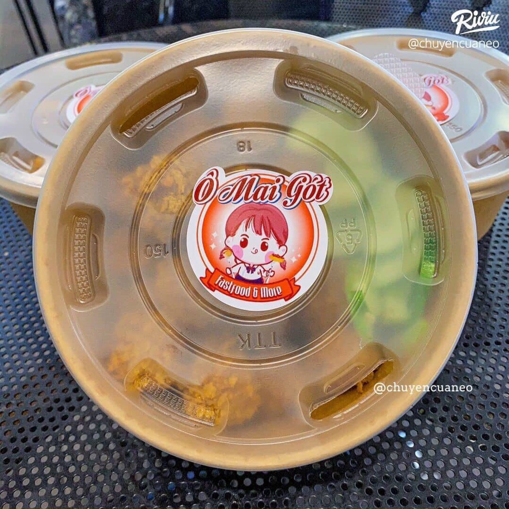 Combo 10 tô giấy kraft 1000ml nắp pp đựng cơm, phở, hủ tiếu