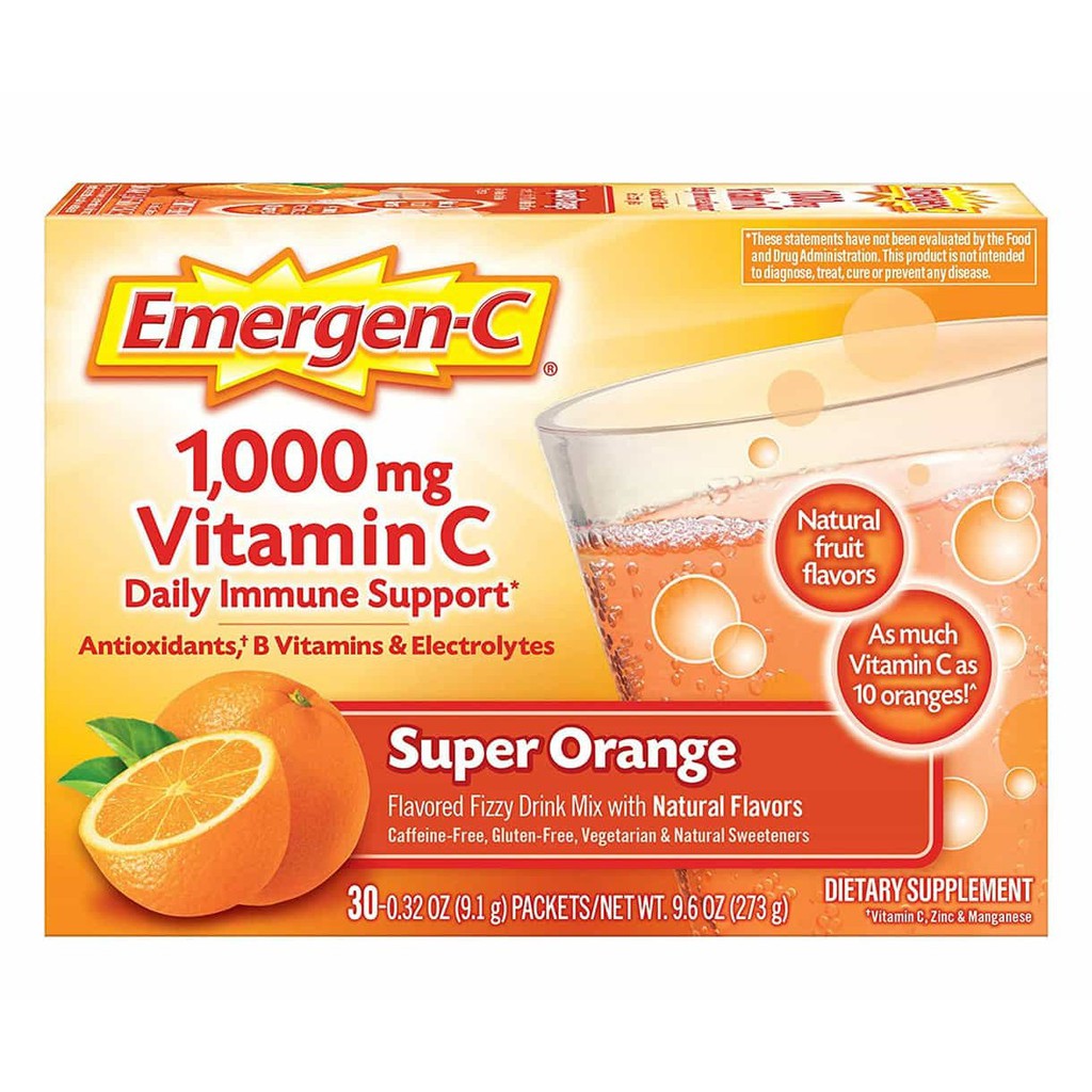 Gói C sủi hương trái cây Emergen-C Vitamin C 1000 mg - Hộp 30 gói | Thế Giới Skin Care