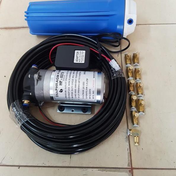 bộ máy phun sương 10 béc máy 24v đài loan