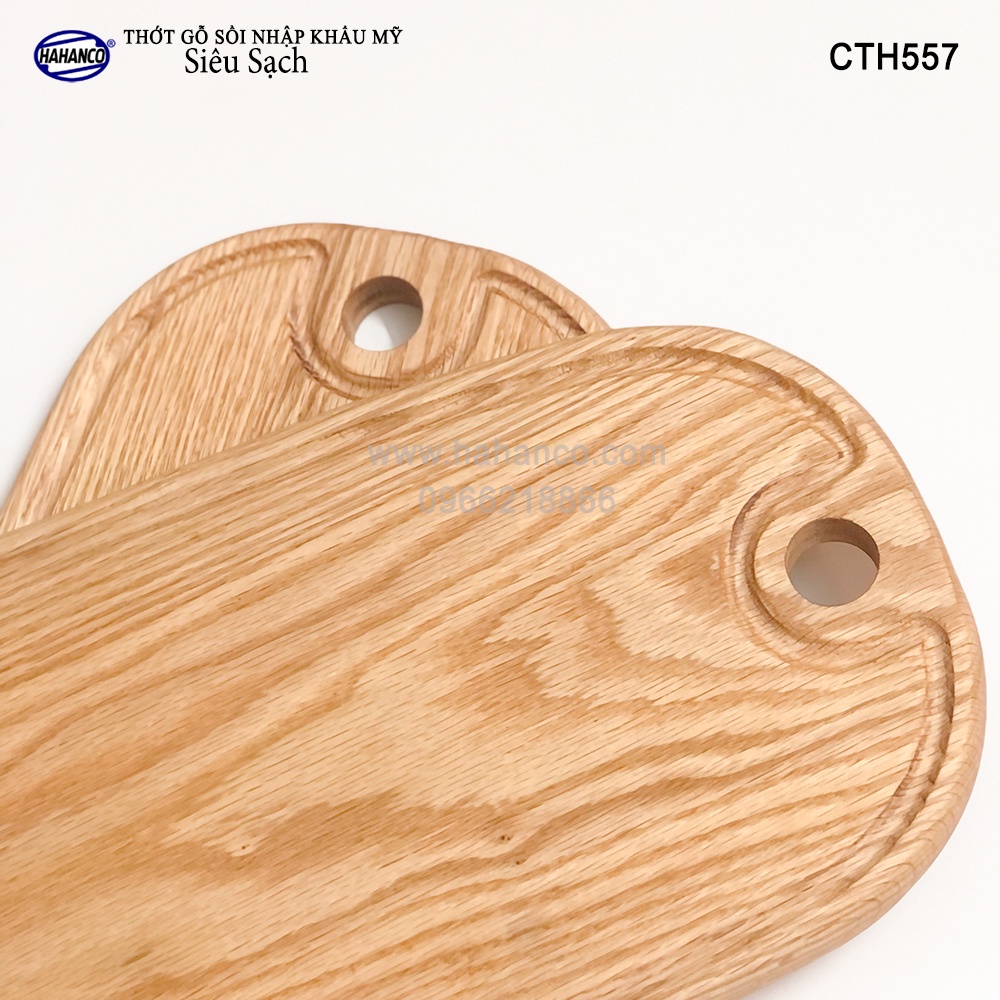 Thớt gỗ sồi Mỹ (OAK) cỡ lớn tiện dụng, có rãnh bao quanh - Xuất Khẩu Châu Âu - CTH557