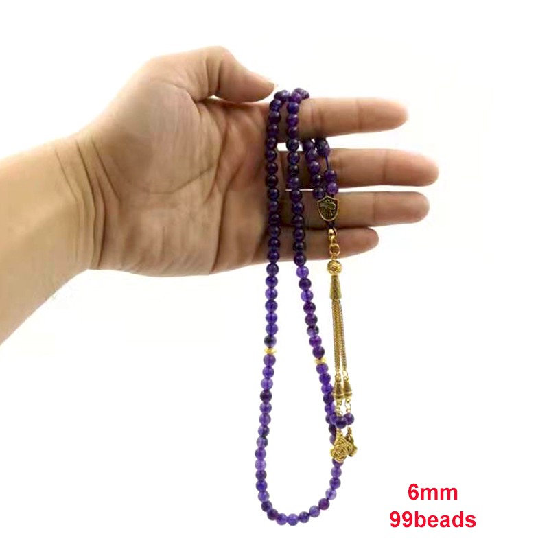 Vòng Tay Chuỗi Hạt Đá Thạch Anh Tím Tự Nhiên Tasbih 2021 99b Cho Nữ