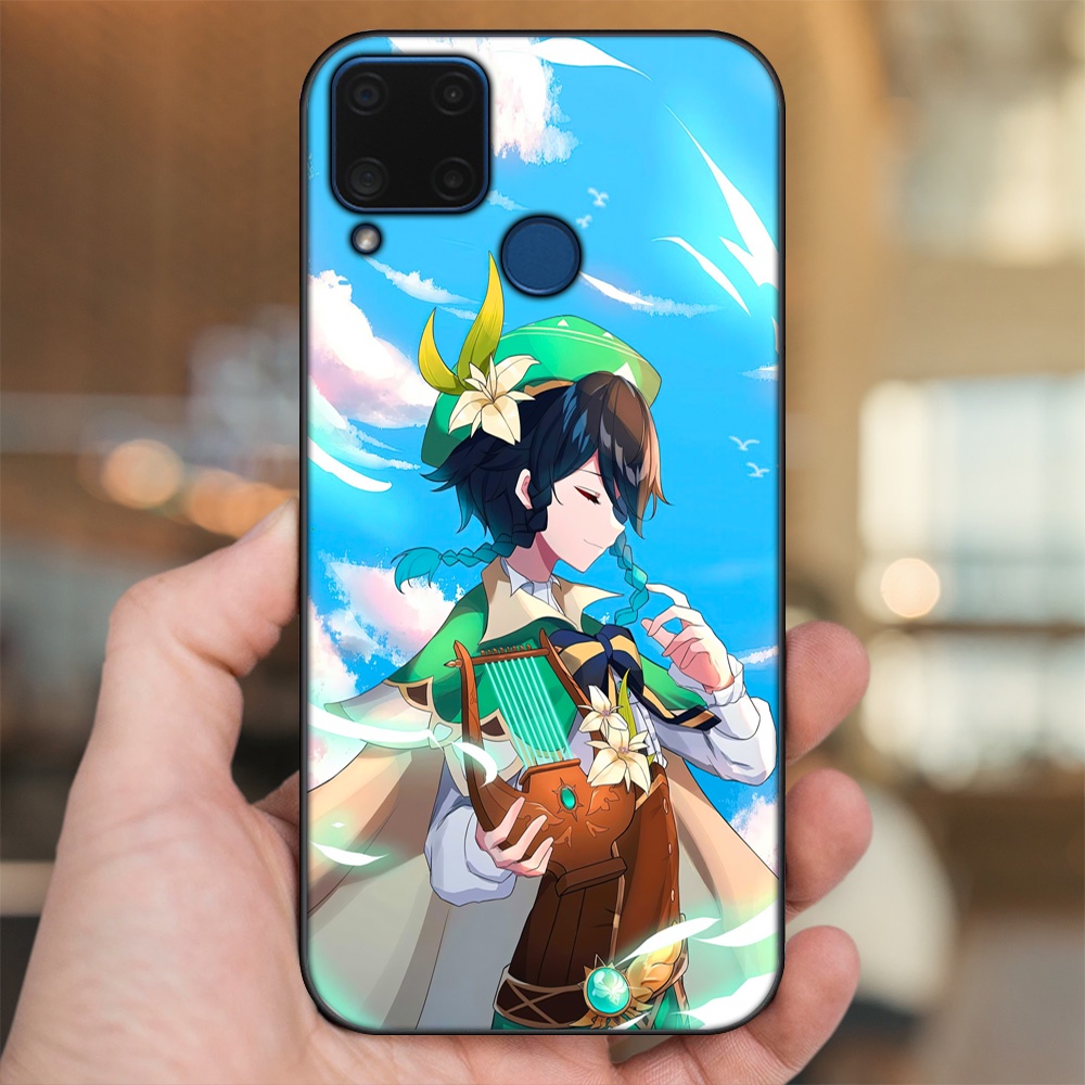 Ốp lưng Realme C15 viền đen in hình Venti Genshin Impact
